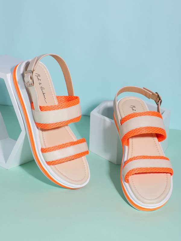 Orange online wedge heels