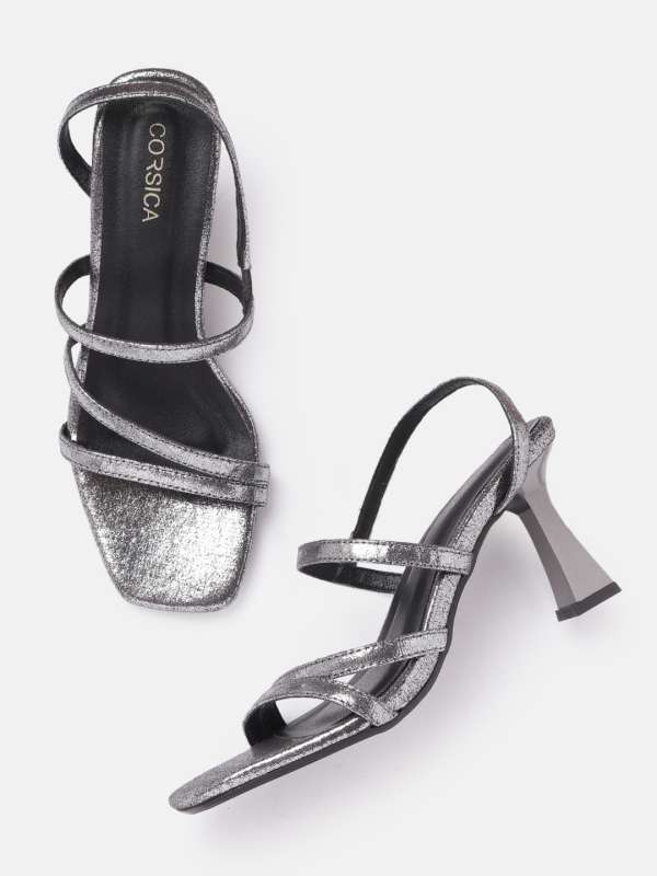 Strappy shop grey heels