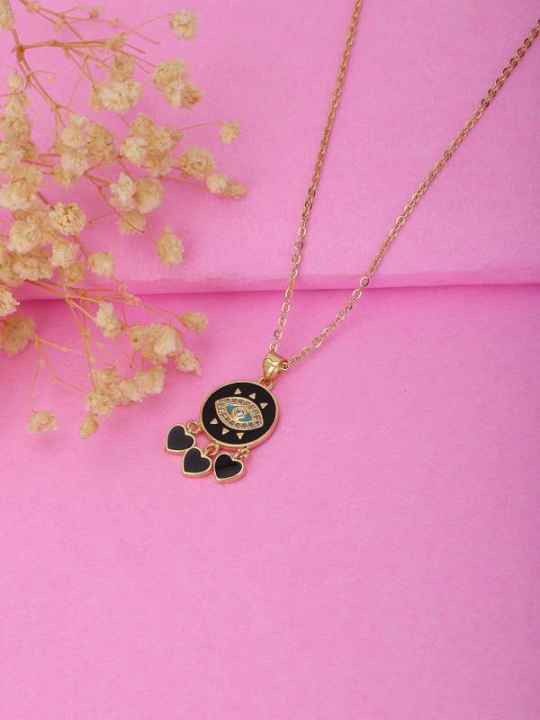 Black gold top pendant necklace