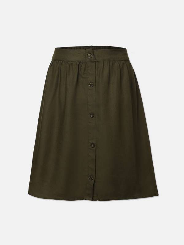 long khaki skirts india
