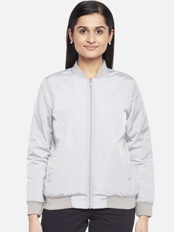 Honey By Pantaloons Grey Solid Winter Jacket - Buy Honey By Pantaloons Grey  Solid Winter Jacket online in India