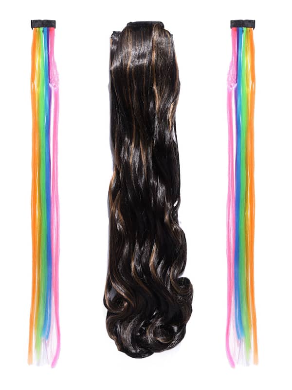 Buy Streak Street Curly Dark Brown Ponytail with Copper Highlights Online  At Best Price @ Tata CLiQ