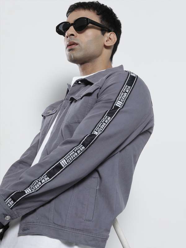 The Indian Garage Co Charcoal Grey Solid Winter Jacket Buy The
