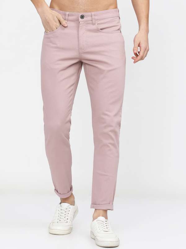 SELECTED HOMME Formal Trousers  Buy SELECTED HOMME Pink Solid Slim Fit  Trousers Online  Nykaa Fashion