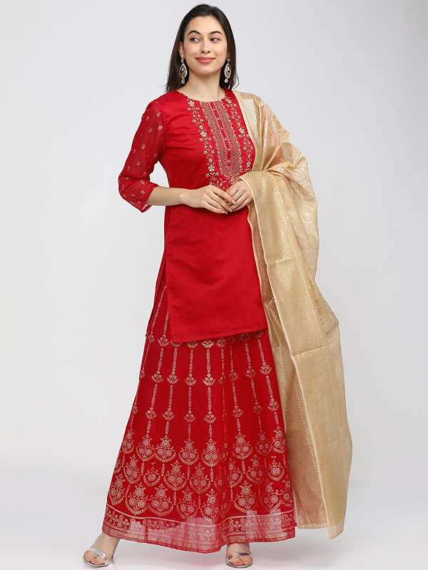 Long skirt with new arrivals kurti myntra