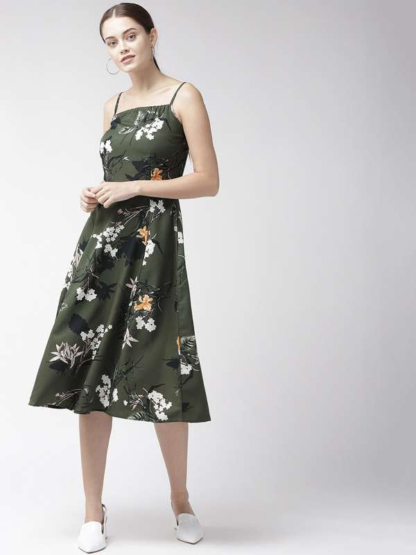 olive green one piece dress