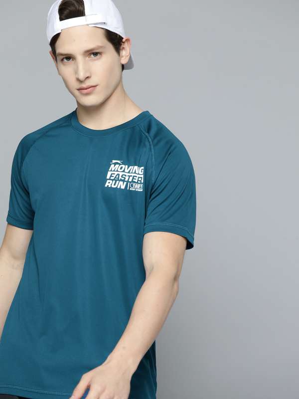 Buy Rosaline Relaxed Fit Poly Cotton T-Shirt -Airy Blue at Rs.247 online