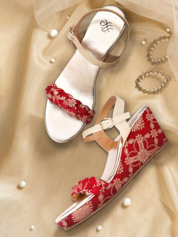 Maroon Two Tone Women Shoes Wedges Buy Maroon Two Tone Women