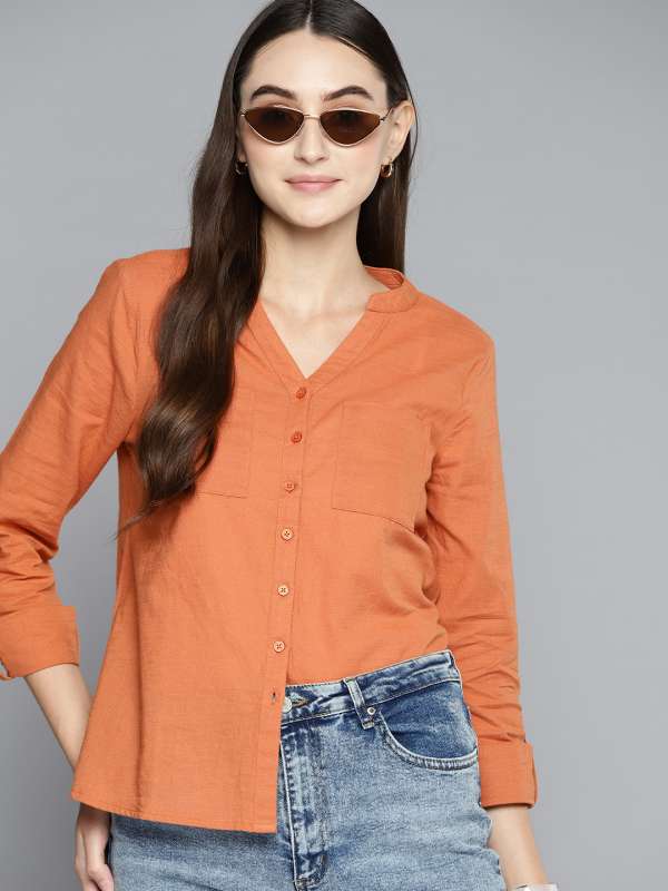 Women Orange Shirt - Buy Women Orange Shirt online in India
