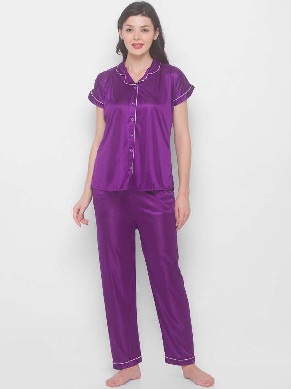 Purple velvet pajamas women's suit long-sleeved home set winter pajamas 2021