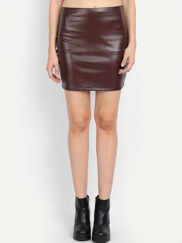 faux leather skirt india
