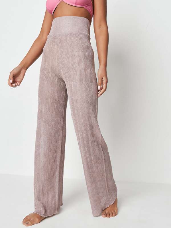 Missguided  Co Ord Rib Seam Detail Flared Trousers  Flared Trousers   Missguided