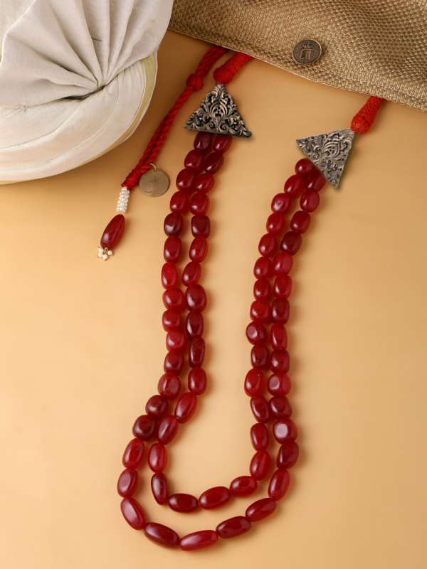 Red beads necklace design hot sale