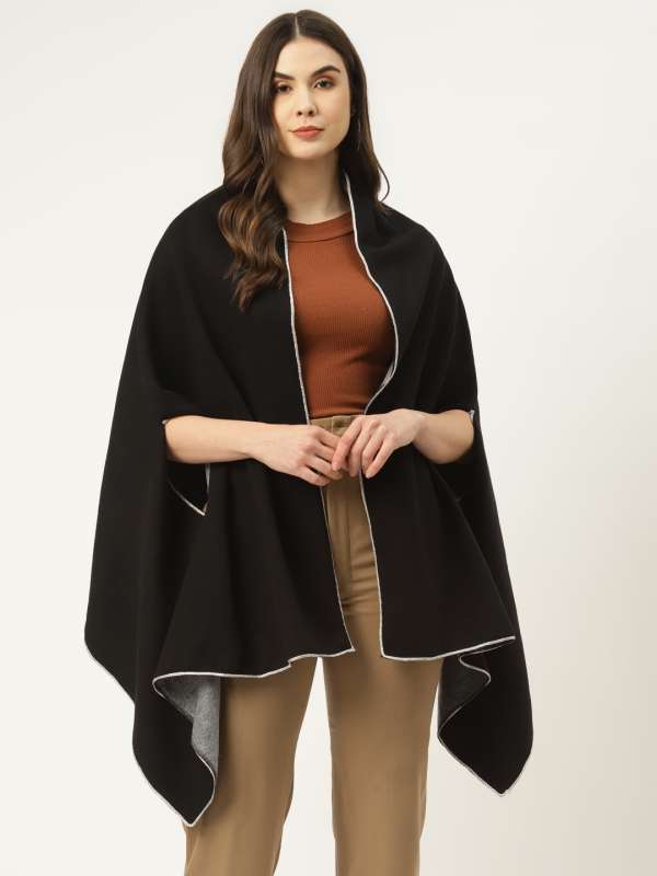 Black Solid Winter Shrugs Buy Black Solid Winter Shrugs online