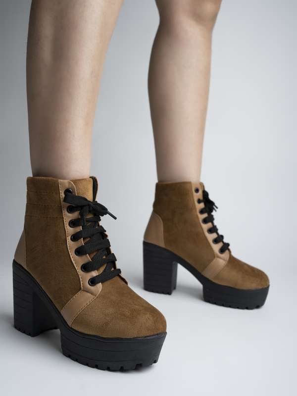 Black high shop wedge boots