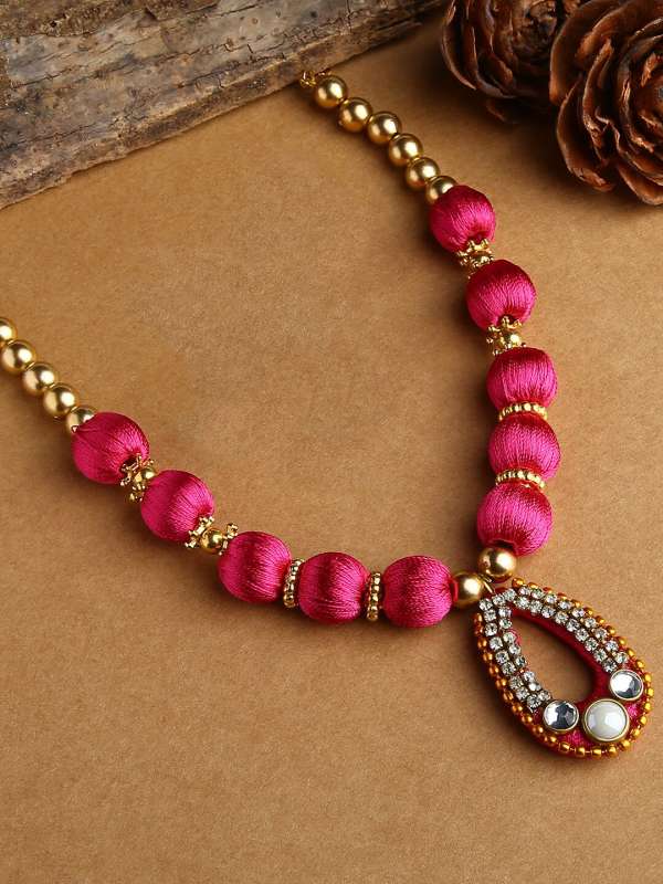 Silk thread cheap necklace online