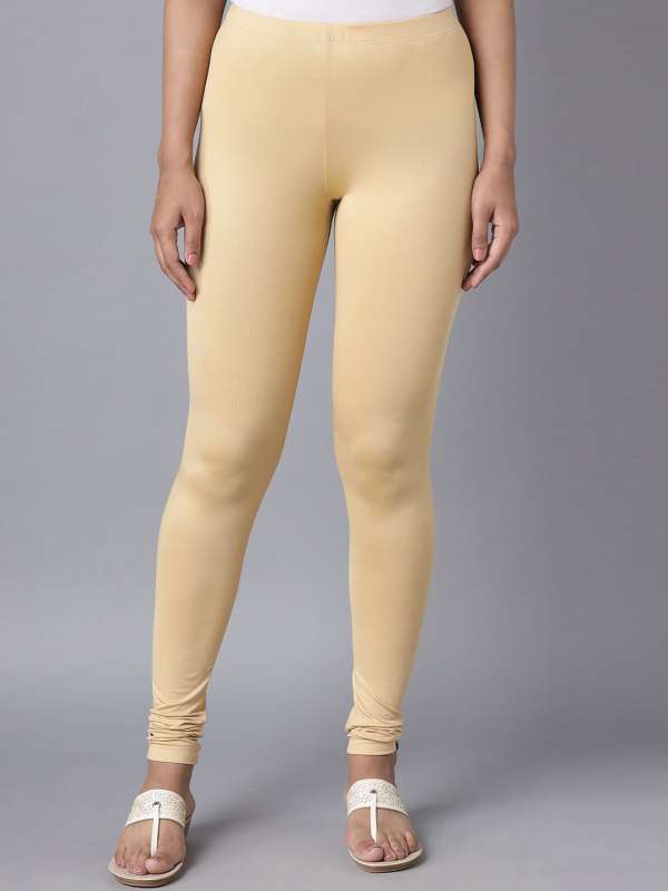 Leggings pants girls'woman full stechable skin fit beige soild colour  leggings pack of 1