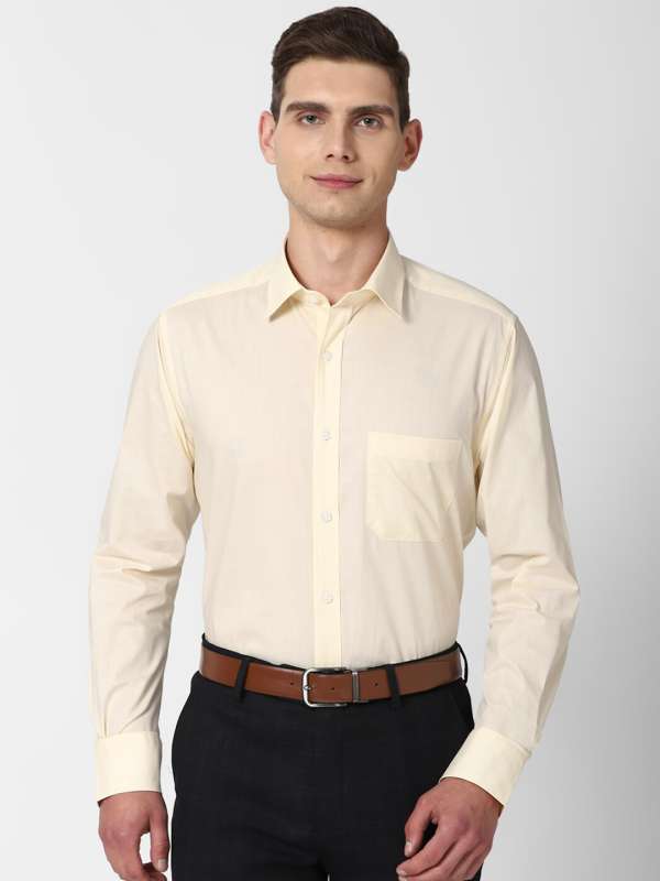 Yellow formal shirt mens new arrivals