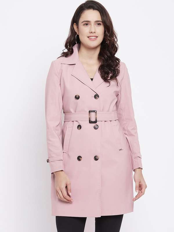 pink double breasted coat