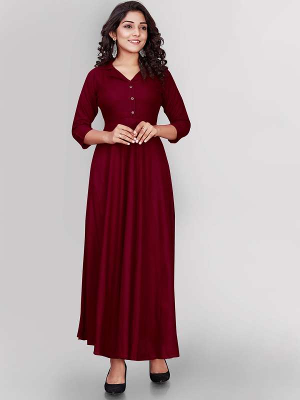 Maroon anarkali kurta store