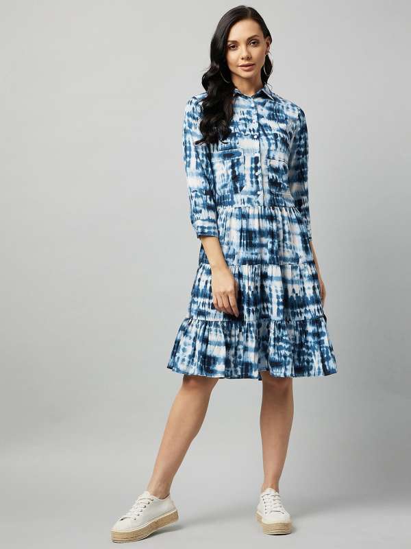 Knee length one piece dress sale myntra