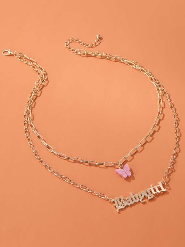 Gold necklace for baby clearance girl
