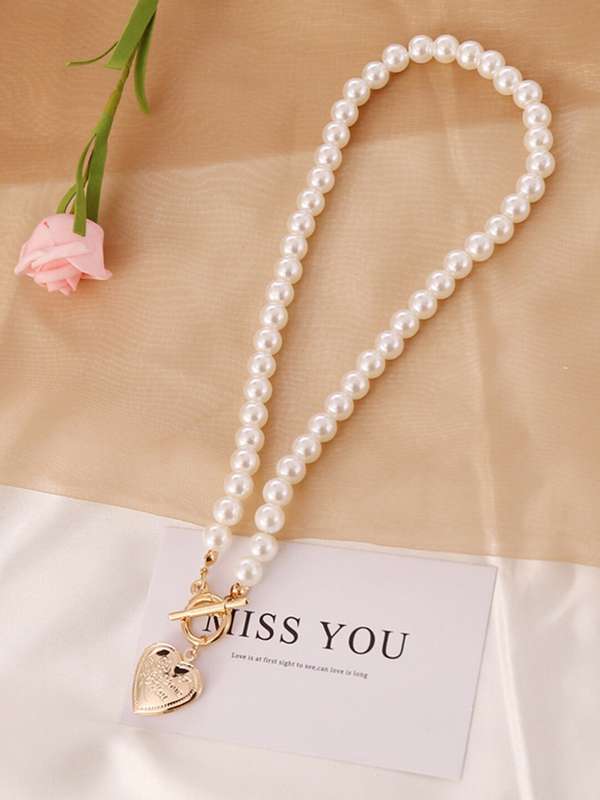 Handbook pearl necklace myntra 