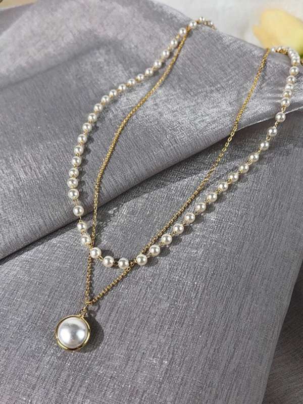 Pearl outlet necklace myntra