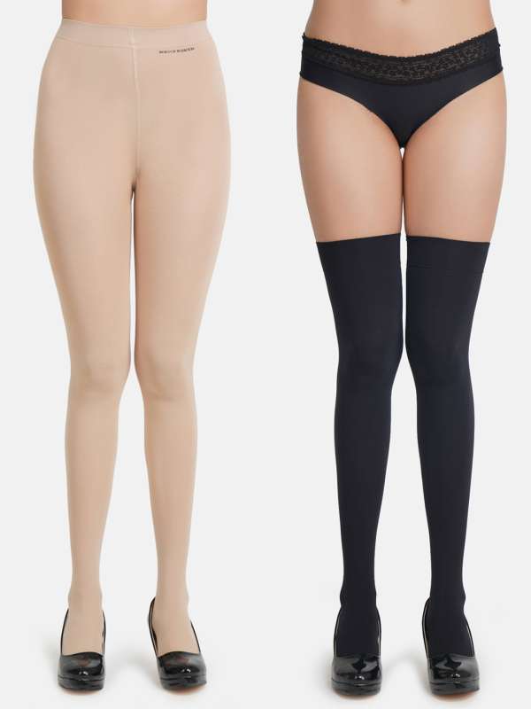 N2S Women's White Footless Stocking Pantyhose Tights Skin, N2S912-White
