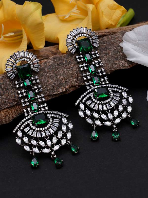 Green earrings cheap sale
