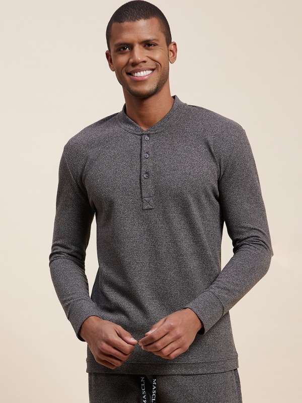 Charcoal Self Design Regular Fi Polo Shirs 6991125 Hm Buy