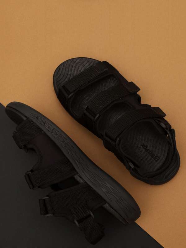 Buy online Black Pu Slip On Sandals from Sandals and Floaters for