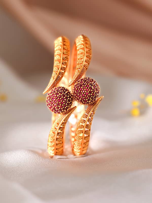 18kt Gold Nail Bangle Bracelet Women Semi Solid – Ducci Jewellers