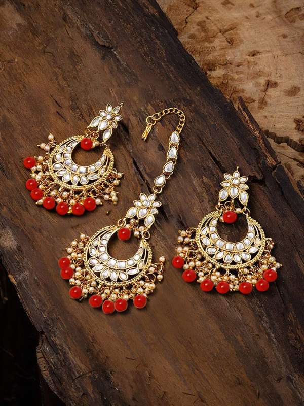 Flipkartcom  Buy TANLOOMS Beautiful Design Party Wear Earrings For Girls   Women Chandmeena Alloy Chandbali Earring Online at Best Prices in India