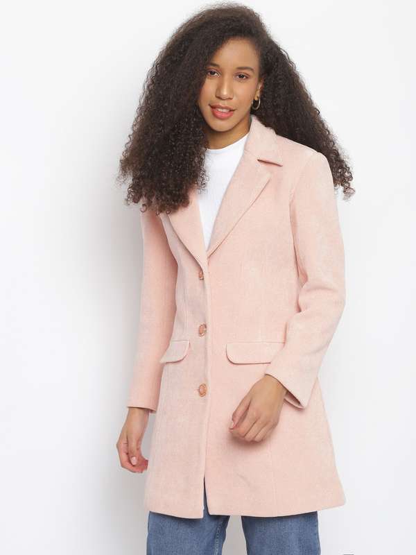 pink double breasted coat