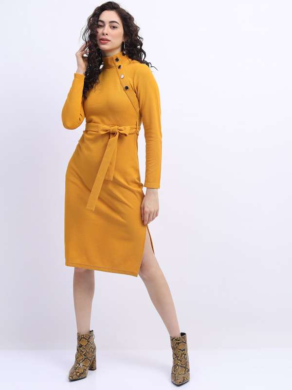 Buy VERO MODA Yellow Printed Shoulder Strap Cotton Women Dress