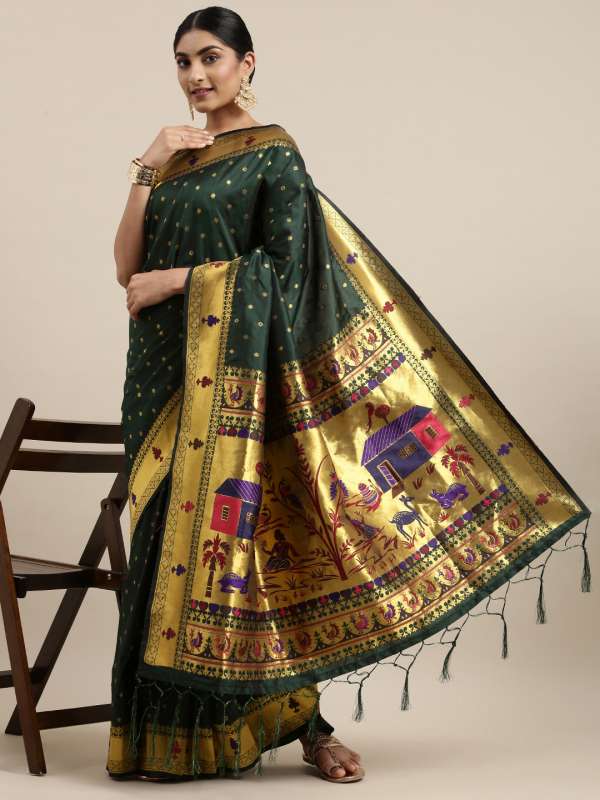 Myntra paithani sarees hotsell