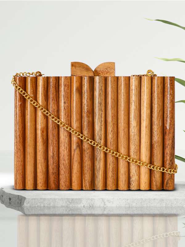 Wooden sales clutch bag