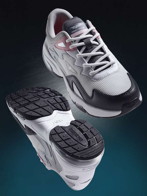 White Red Tape Shoes - Buy White Red 