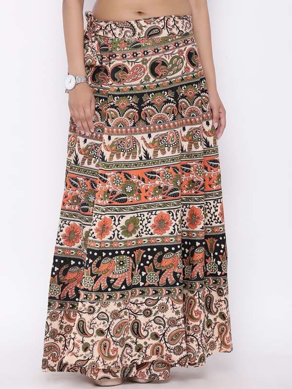 Cotton wrap around skirt online store