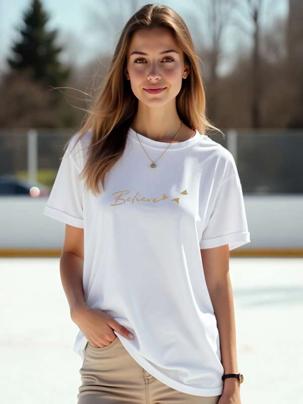 White Tee Shirt Women Buy White Tee Shirt Women online in India