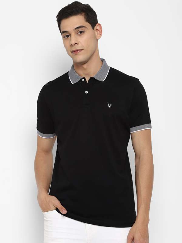 Men Black Collar Tshirts - Buy Men 