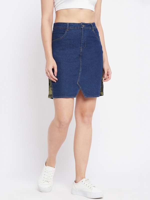 denim skirt myntra
