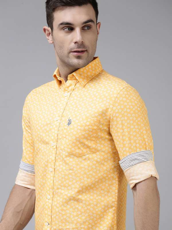 Us Polo Assn Shirts Men Yellow Striped Buy Us Polo Assn Shirts