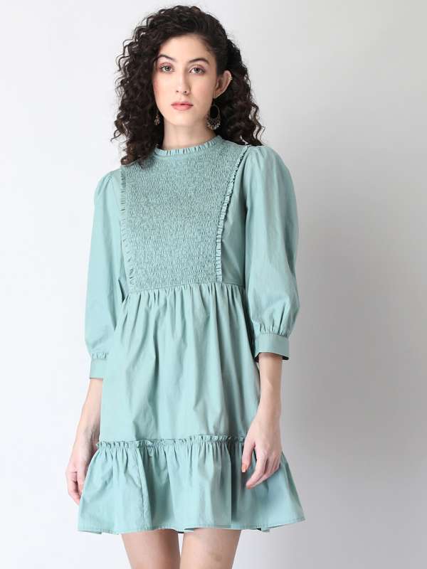 Blue Self Design Skater Dress 6629145.htm Buy Blue Self Design