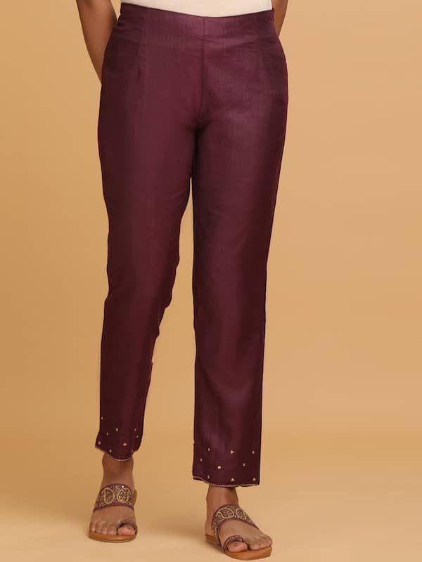 Buy PANIT Women Pink Smart Slim Fit Solid Cigarette Trousers - Trousers for  Women 8438107 | Myntra