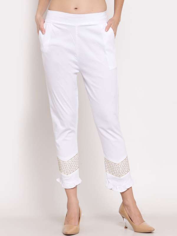 Buy White Cigarette Trousers Online 