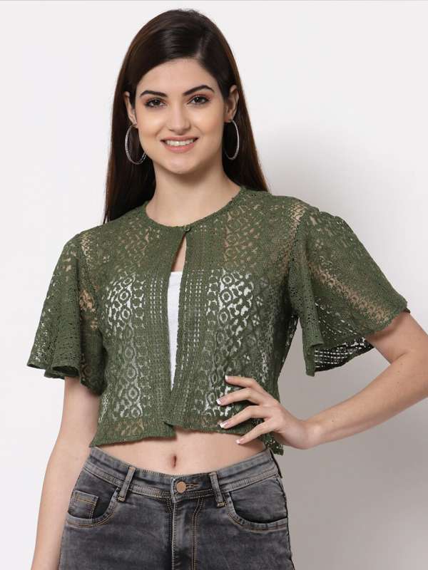 Olive Green Stoles Shrug Buy Olive Green Stoles Shrug online in