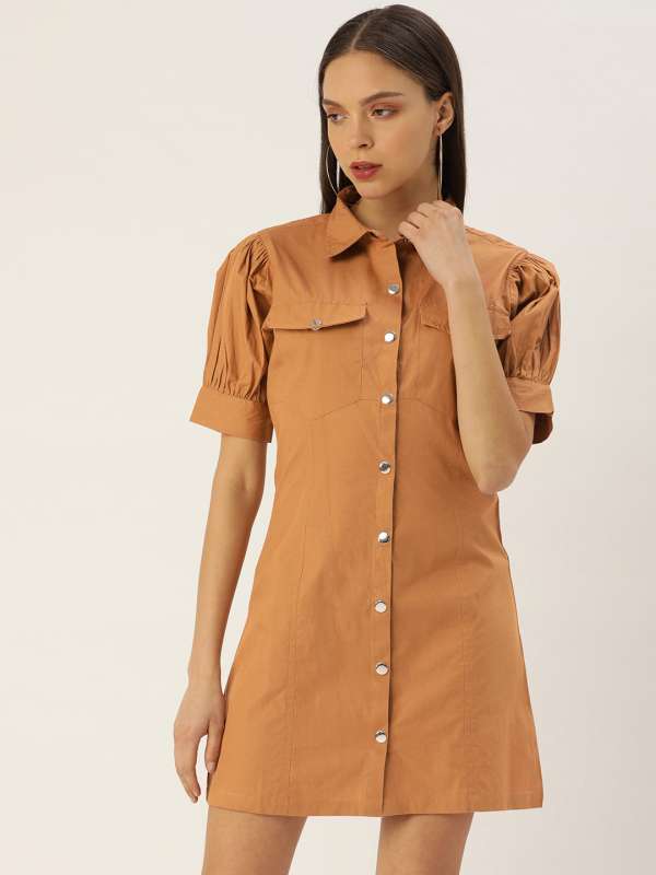 Button up hot sale dress with pockets