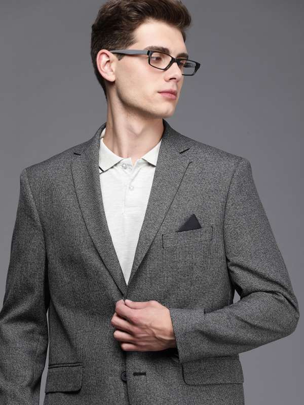 Dark grey check blazer best sale